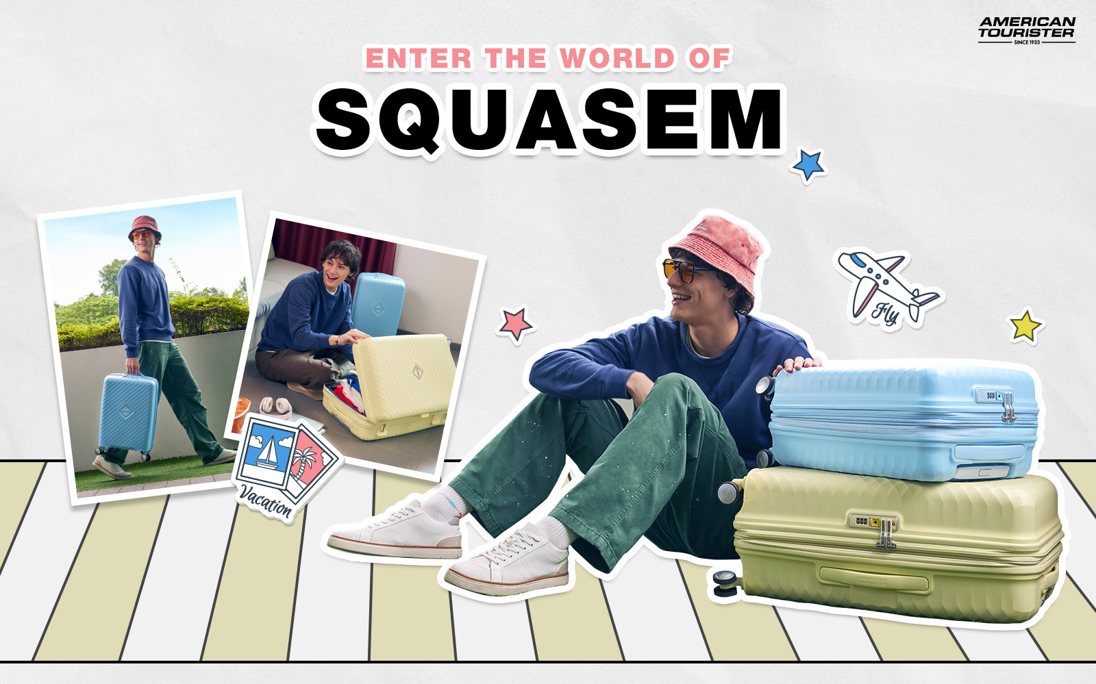 AMERICAN TOURISTER ENTER THE WORLD OF SQUASEM