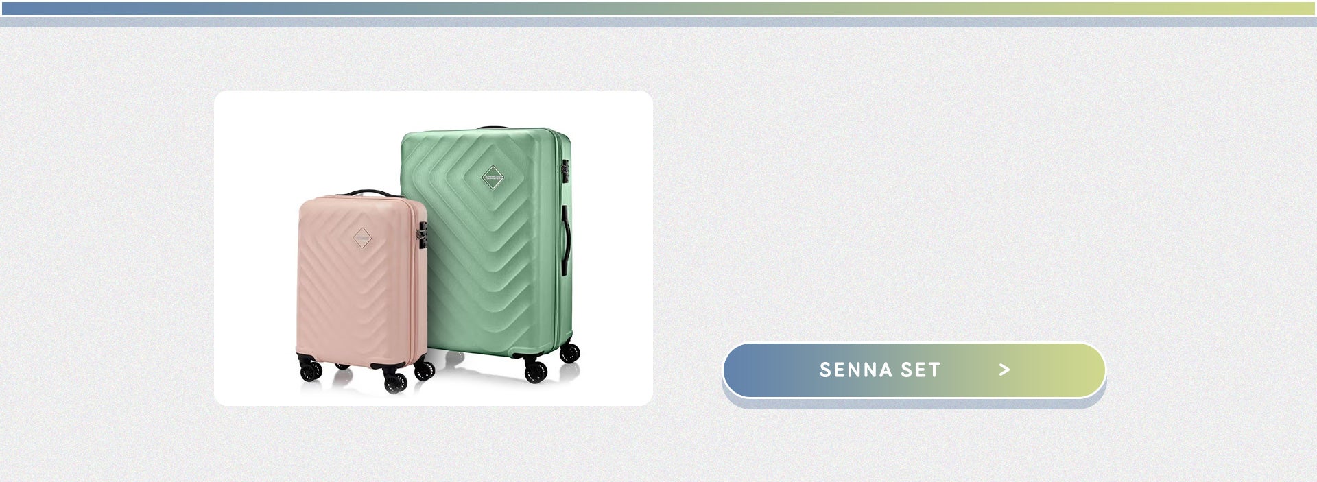 SENNA 스페셜 세트(기내용 + 대형) 2종 세트 상품. 정상가 : 328,000원, 상시가 : 229,000원, 세트 할인가 40% 할인 196,000원. 신규가입 쿠폰 10% 적용시 176,400원